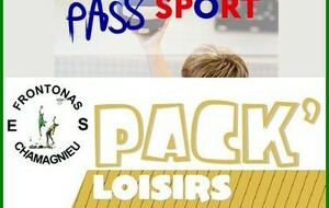 *Le Pass’Sport  -50 €  sur l'adhésion  *PACK LOISIRS - 50 % SUR VOTRE LICENCE ( collégiens ) 